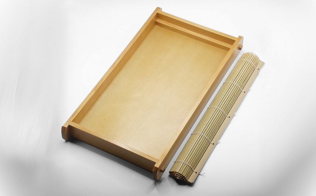 へぎ・竹すだれ(中) お家で使えるそばへぎ 蕎麦 器 新潟 へぎそば（長さ42×幅22×高さ4.5cm） 島重木工所【0002-0346-01】