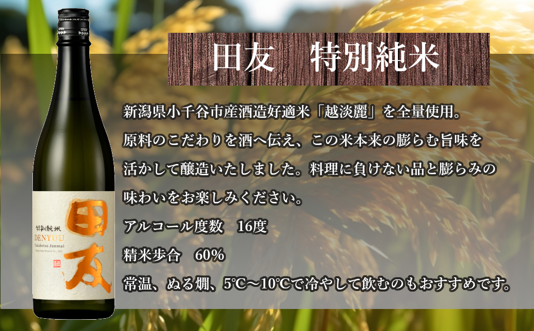 19P125 田友酒器セット（田友 純米吟醸&特別純米 各720ｍｌ）高の井酒造 酒器 純米吟醸 日本酒 新潟県