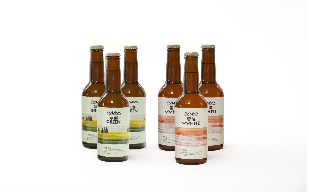 おぢやのクラフトビール 定番2種飲み比べ 計6本(330ml×各3本) ホワイトエール＆草原GREEN 山本山高原ブルワリー 地ビール ご当地 新潟【0002-0383-01】