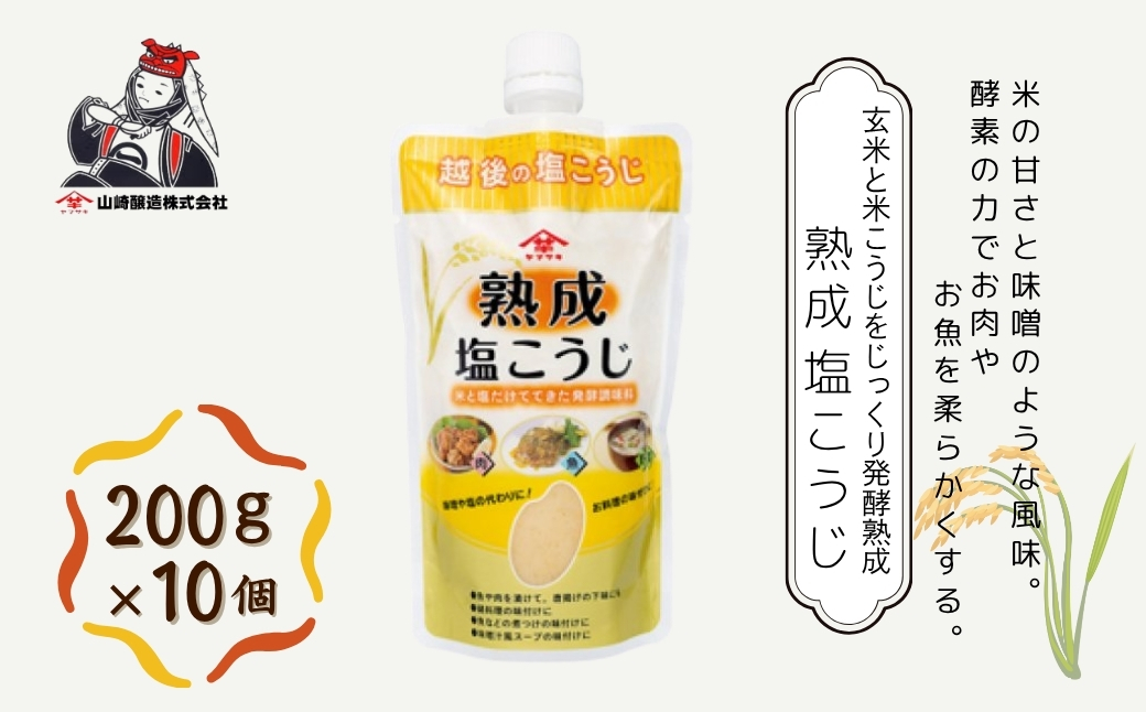 熟成塩こうじ (200g×10個入) 塩麹 万能調味料 山崎醸造 【0002-0234-01】