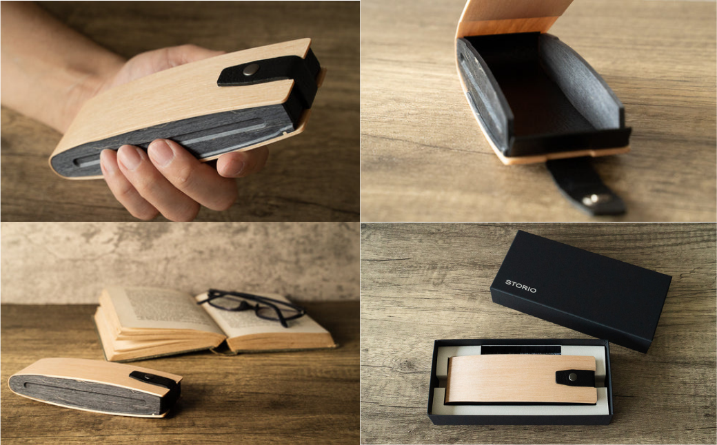 カエデ無垢材 曲げ木眼鏡ケース（マルチ型）（バーミリオン） 職人手作り ストーリオ 【0005-0004SV04-02】