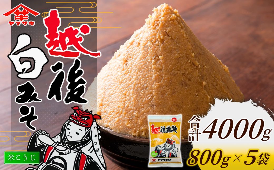 越後みそ白 800g×5個 山崎醸造【0002-0359-01】