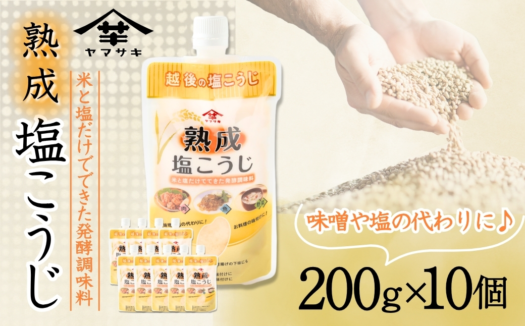 熟成塩こうじ (200g×10個入) 塩麹 万能調味料 山崎醸造 【0002-0234-01】
