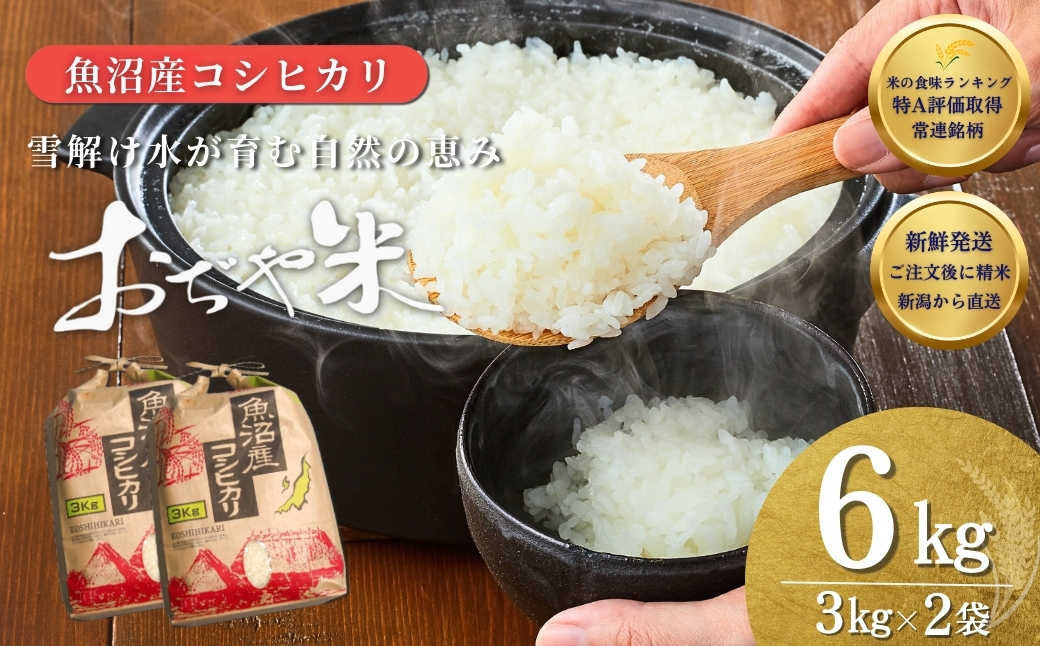 令和7年産 魚沼産コシヒカリ 3kg×2袋 クラフト袋 JA魚沼