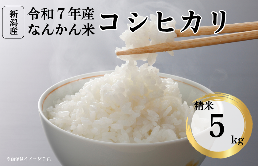 令和7年産新潟県産コシヒカリ 難関突破米 精米5kg　なんかん米