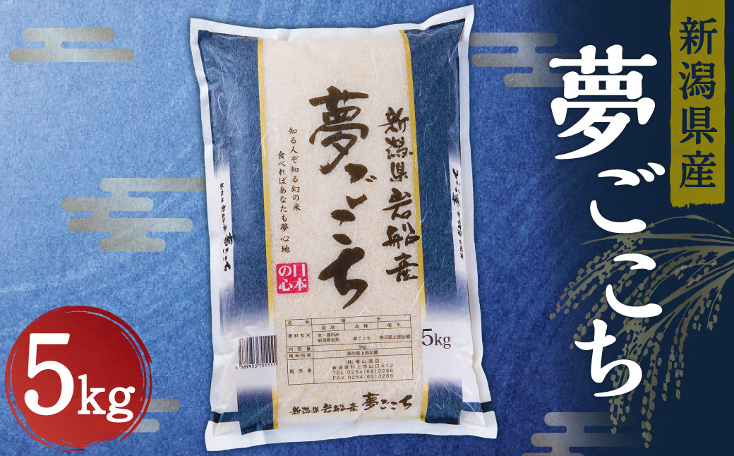 A4198 【令和5年産米】新潟産 夢ごこち 5kg