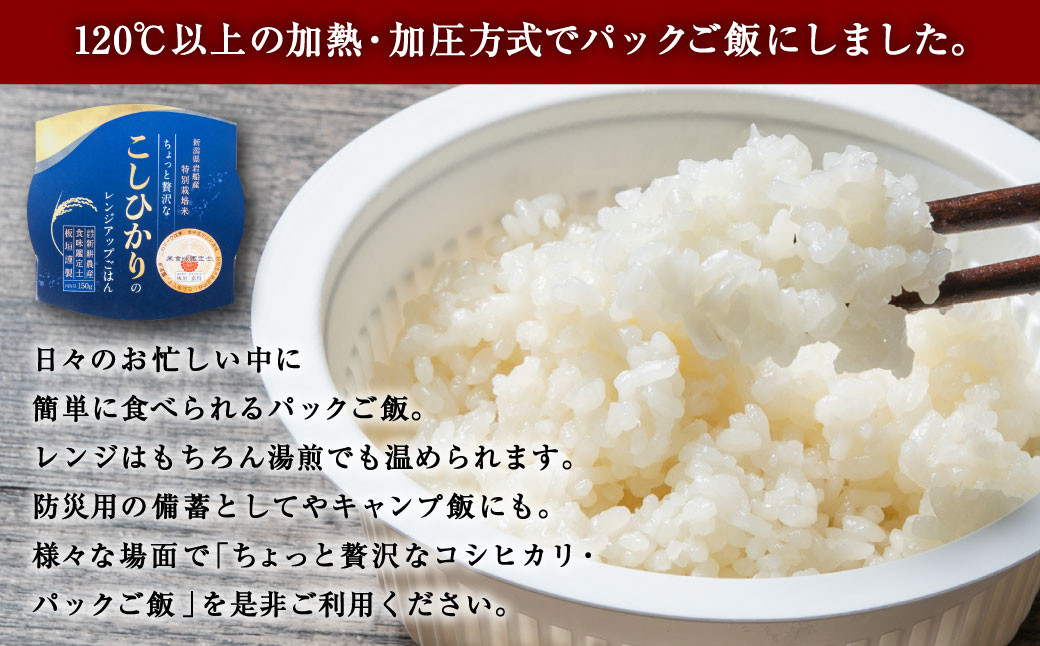 【令和6年産米】【6ヶ月定期便】簡単便利！ ちょっと贅沢な新潟県岩船産 コシヒカリ パックご飯 150g×12個×6ヶ月 1039001