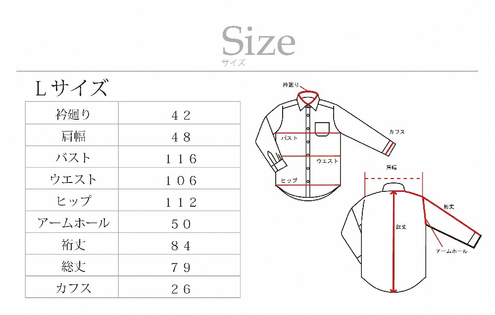 【国内縫製】オーダーシャツ工場で作る綿100％メンズ用ドレスシャツ「Lサイズ」衿型ワイドカラー（ホリゾンタル） 1080045