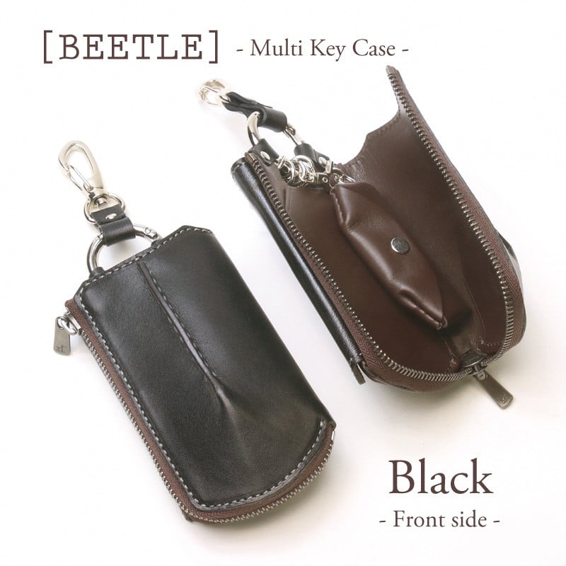 【こだわりの革アイテム】マルチキーケース ビートル「Beetle」（ブラック）1087012  革製品 レザー キーケース ケース