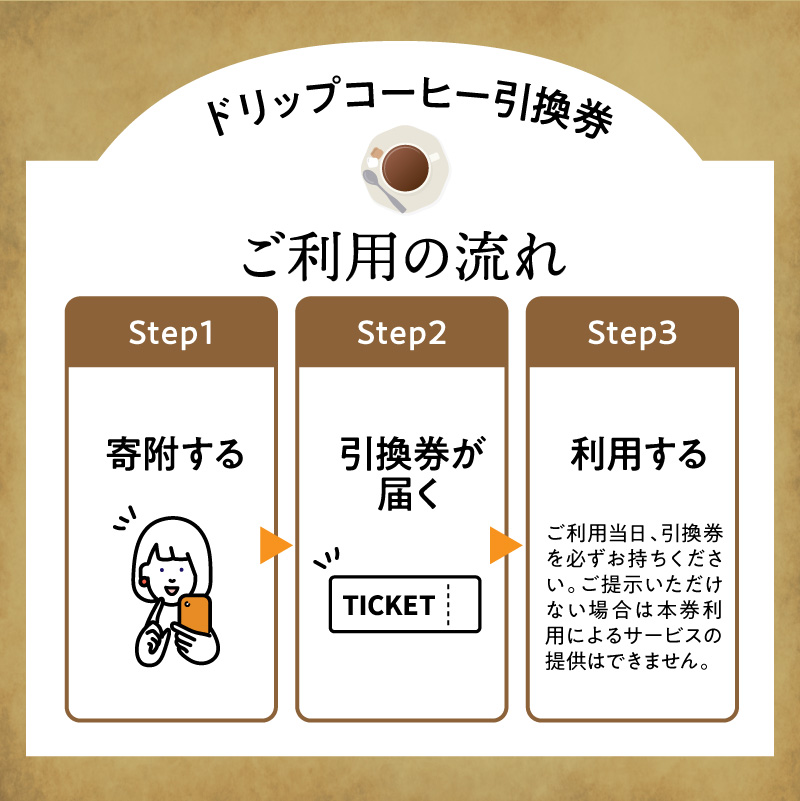 ハンドドリップコーヒー引換券　　　3杯分