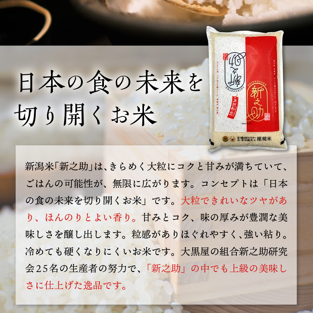 【2025年3月上旬発送】【定期便】令和6年産 新潟県上越・妙高産新之助2kg×3回（計6kg）