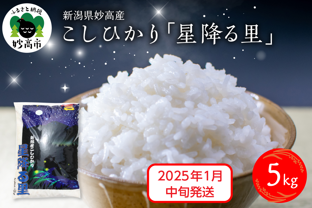 【2025年1月中旬発送】令和6年産 新潟県妙高産こしひかり「星降る里」5kg