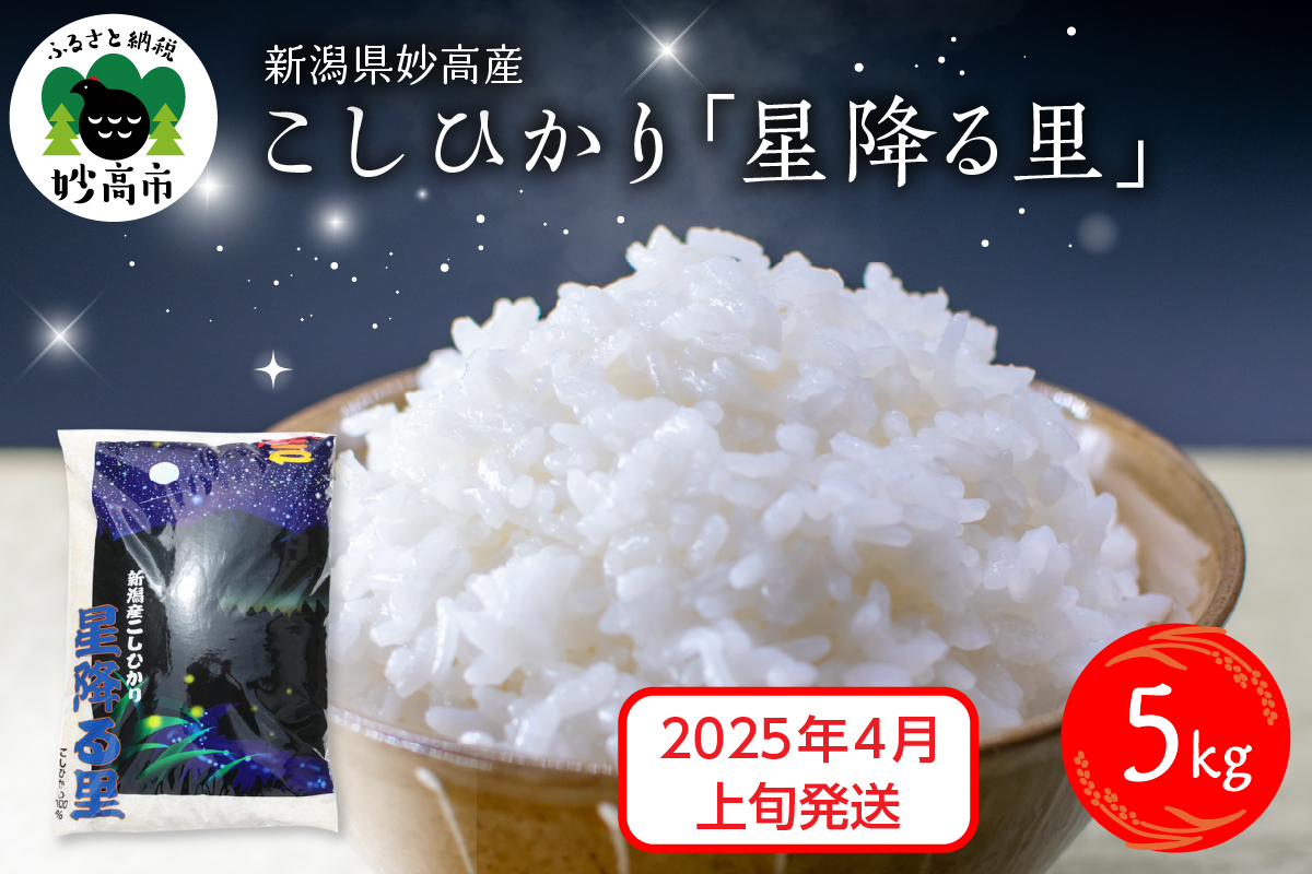 【2025年4月上旬発送】令和6年産 新潟県妙高産こしひかり「星降る里」5kg