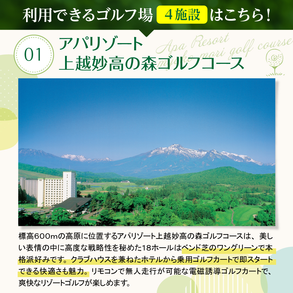 妙高市内ゴルフ場利用券 30,000円分