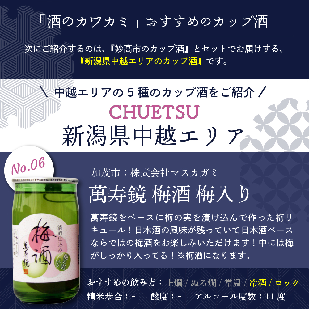 新潟県妙高飲み比べカップ酒セット(中越エリア)