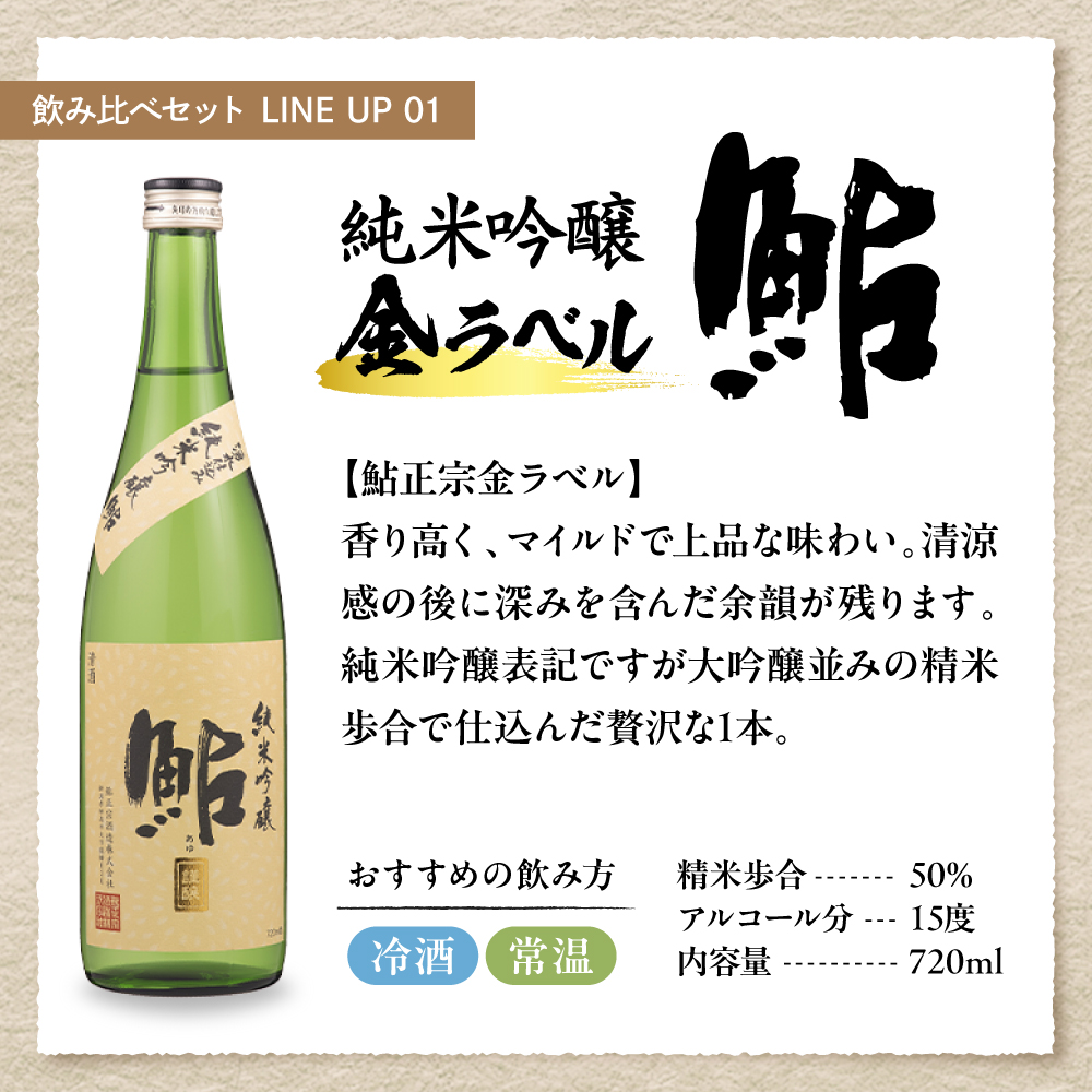 鮎正宗厳選純米のみくらべセット
