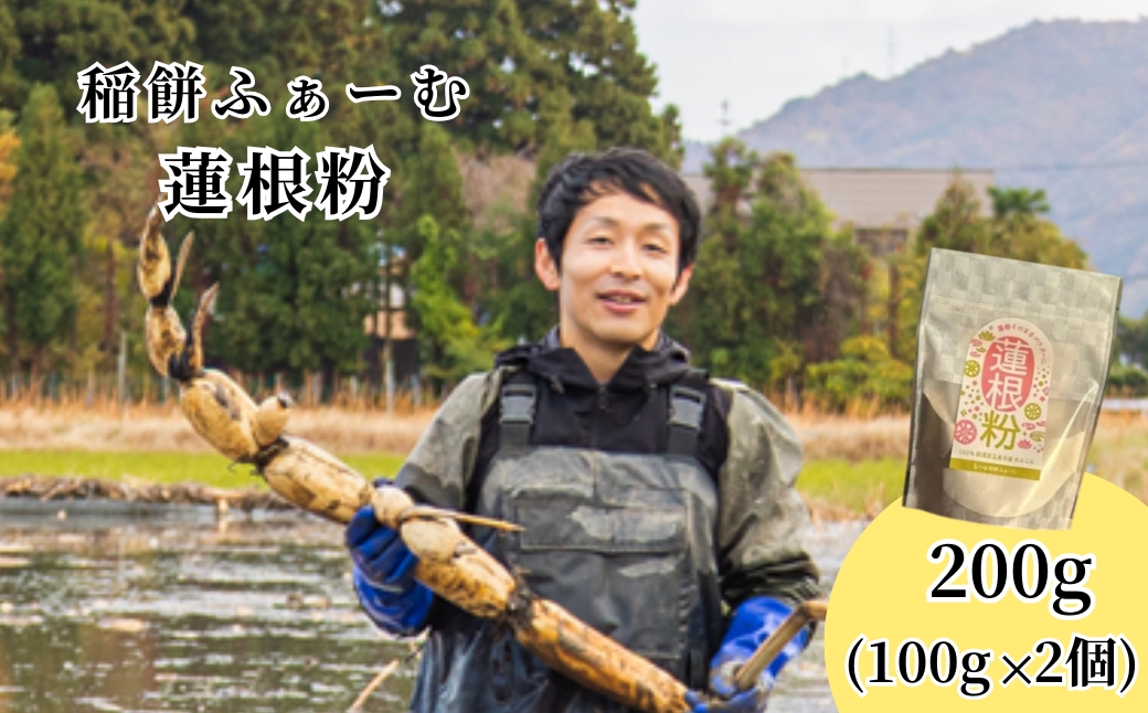 蓮根粉 200g(100g×2個) | レンコン れんこん 野菜 根菜 産地直送 国産 新潟県 五泉市 稲餅ふぁーむ