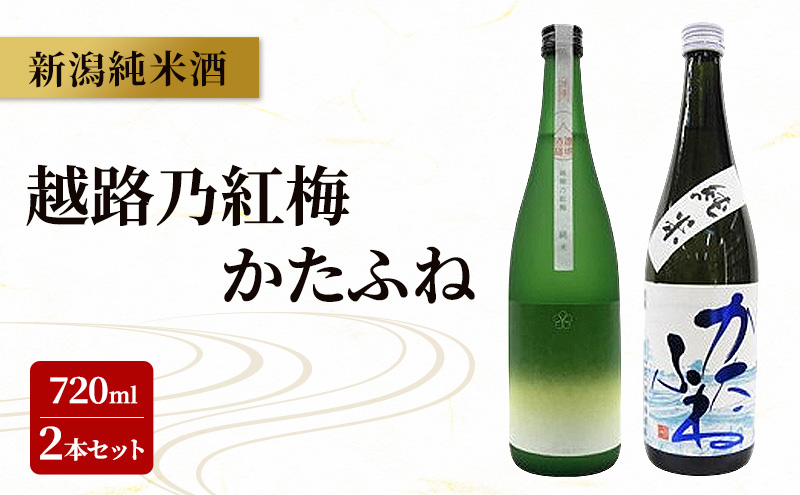 新潟純米酒 720ml 2本セット 越路乃紅梅・かたふね 日本酒 お酒 飲み比べ 越路乃紅梅 かたふね  ふるさと納税 人気 新潟 新潟県産 にいがた 上越 上越産