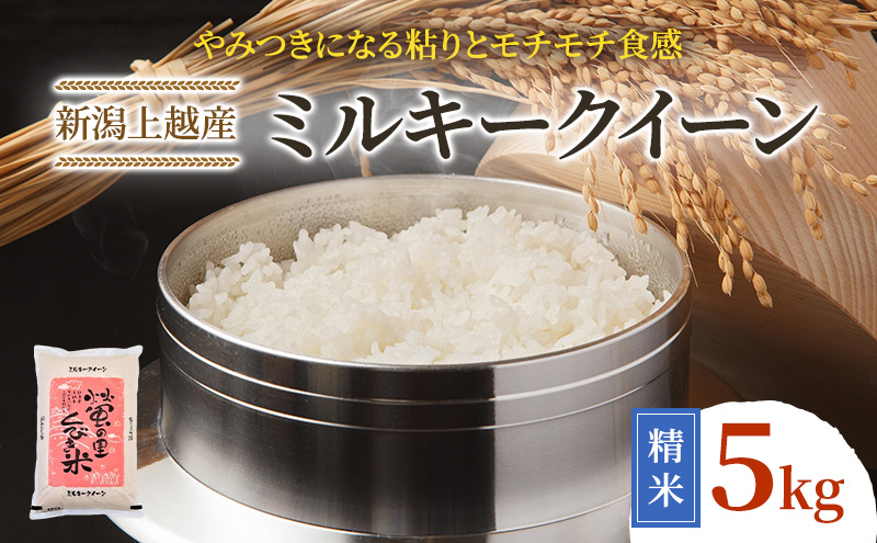 【令和6年産】新潟上越産ミルキークイーン 5kg｜ミルキークイーン 米 こしひかり こめ おすすめ 新潟 新潟県産 にいがた 上越 上越産