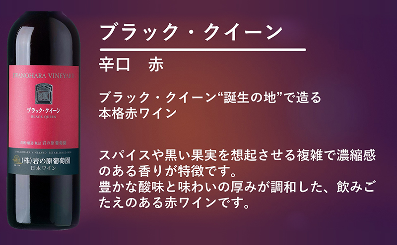 ワイン 岩の原ワイン ブラック・クイーン ( 赤ワイン 720ml ) お酒 岩の原 ふるさと納税 酒 新潟 上越