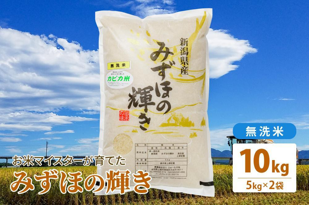 令和7年産 お米マイスターが育てた上越産みずほの輝き10kg(5kg×2)無洗米