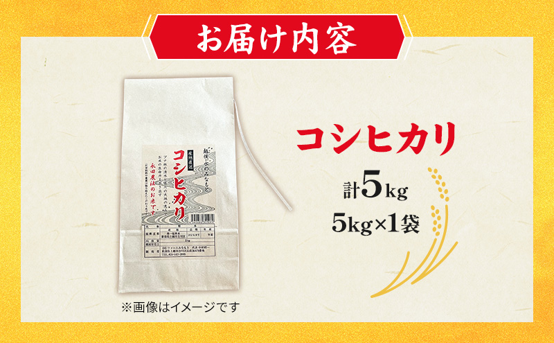 【完熟・特別栽培米】令和6年産　永田農法米コシヒカリ　5kg×1袋　新潟県　上越市 精米 米