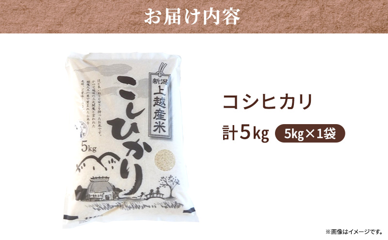 【新潟県　上越産】コシヒカリ5kg　閻魔大王の里で育まれたお米 上越市 精米 米