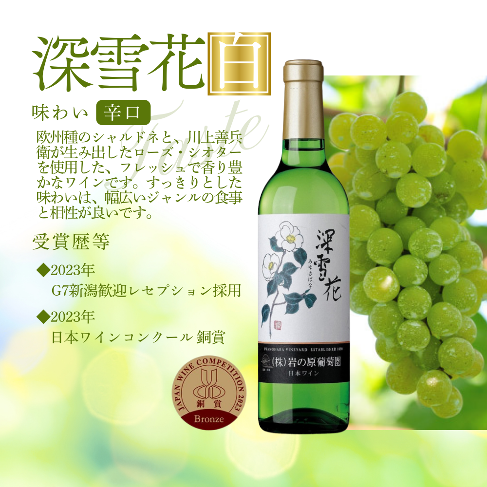酒 岩の原ワイン 深雪花 ハーフサイズ 12本セット (赤×4本、白×4本、ロゼ×4本 各360ml) ワイン 新潟 上越 最短3日で発送