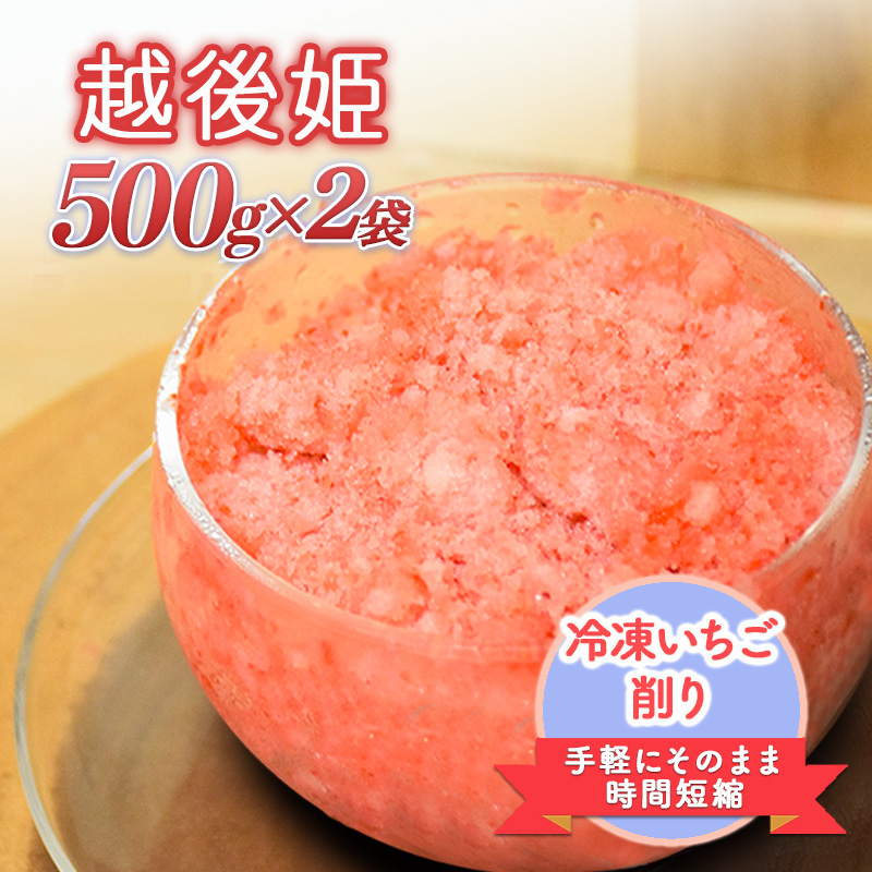 削りいちこ゛越後姫500g×2袋 冷凍 イチゴ 苺 果物 フルーツ 新潟