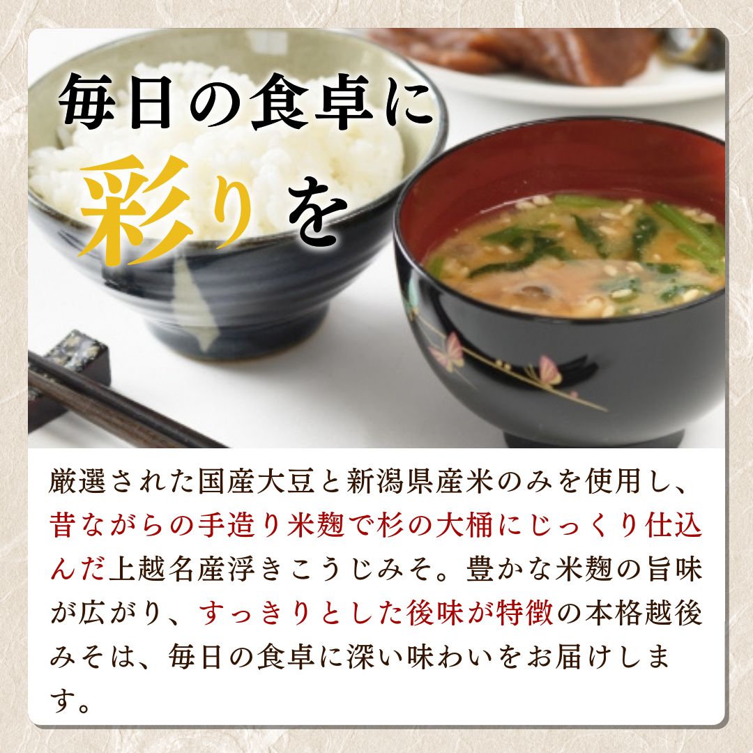 味噌 越後みそ 8ケ入セット みそ 調味料 浮き麹味噌 浮きこうじ味噌 国産大豆 セット 新潟 上越
