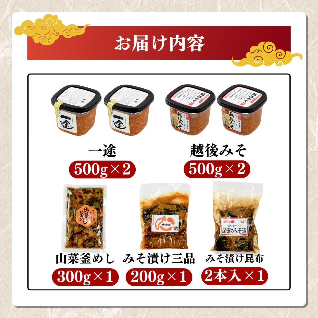 味噌 丸久おすすめセット みそ 調味料 ご飯のもと 味噌漬け 一途 越後みそ 山菜釜めし みそ漬け みそ漬け昆布 セット 新潟 上越