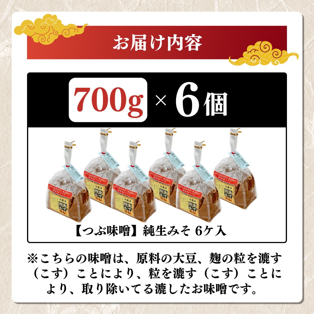 【こし味噌】純生みそ 6ケ入セット 調味料 味噌汁 食品 お取り寄せ 浮き麹味噌 浮きこうじ味噌 越後みそ 国産大豆 セット 新潟 上越