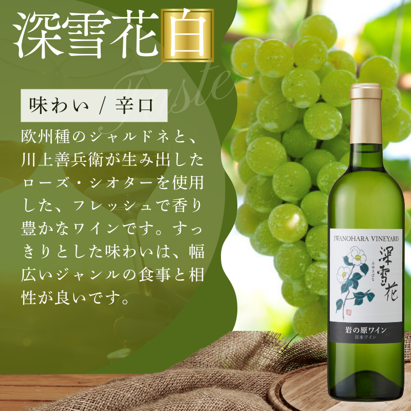 ワイン 岩の原ワイン 深雪花 白 12本 お酒 岩の原 シャルドネ ローズ・シオター 酒 おすすめ 新潟 上越 最短3日で発送