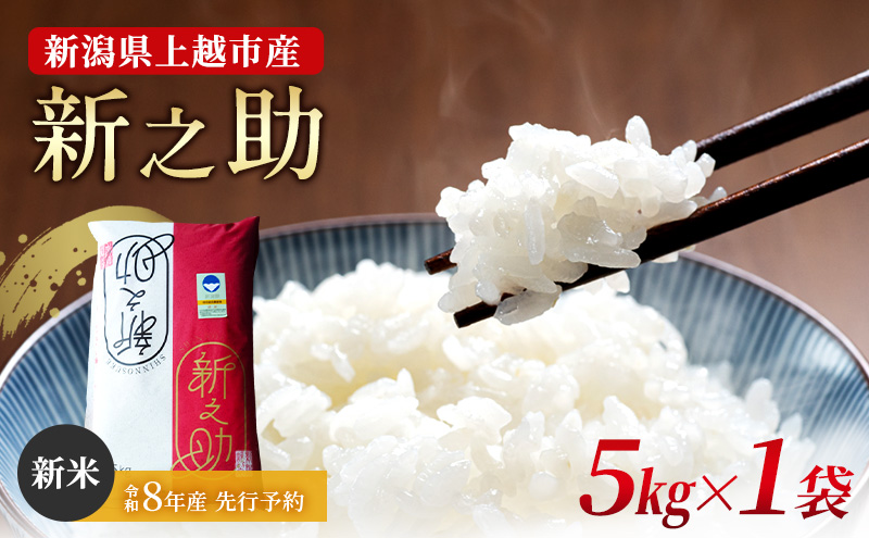 先行予約 令和8年産 新潟県上越市産 特別栽培米 新之助  5kg（5kg×1袋） ご飯 おにぎり