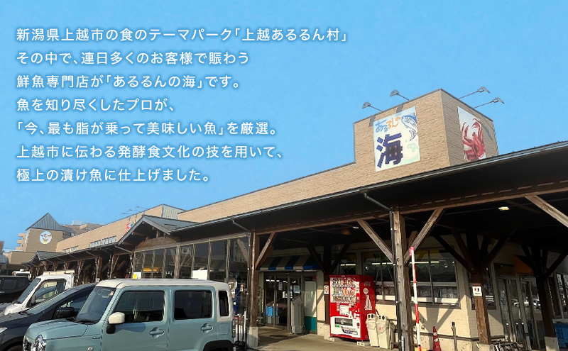 【発酵のまち上越】人気鮮魚店が厳選！ 厚切り漬け魚 5種10切セット（約1kg）銀鱈/サーモン/西京漬/粕漬/塩麹 熨斗対応可 あるるんの海