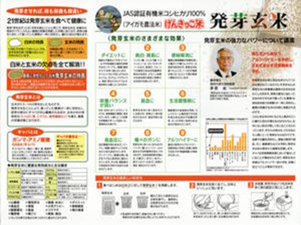 先行予約 令和8年 新潟県産コシヒカリ 【アイガモ農法】 JAS有機発芽玄米 3kg（ 1kg×3袋 ） 上越市 三和区 富永農産