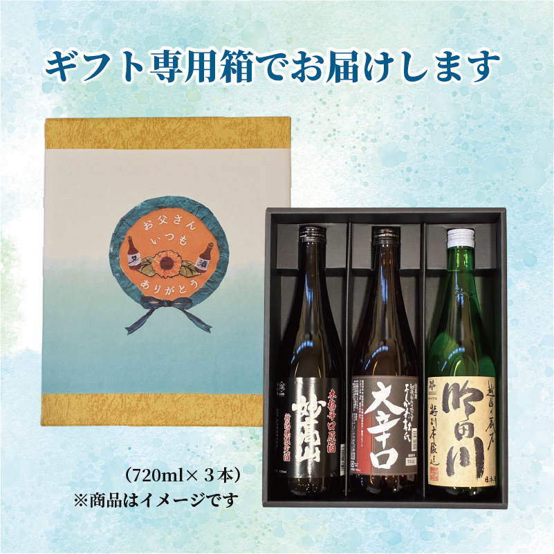 【父の日 ギフト 】上越市 日本酒 ご当地 3本 飲み比べ セット 雪中梅 能鷹 なか紅 新潟 新潟県 上越 地酒 セット お酒 贈答 のし 送料無料