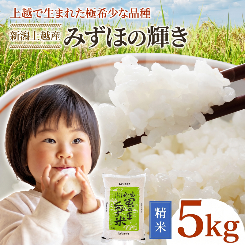 令和8年産 【11月配送】 新潟県上越市産 みずほの輝き 5kg 先行予約 新米 蛍の里
