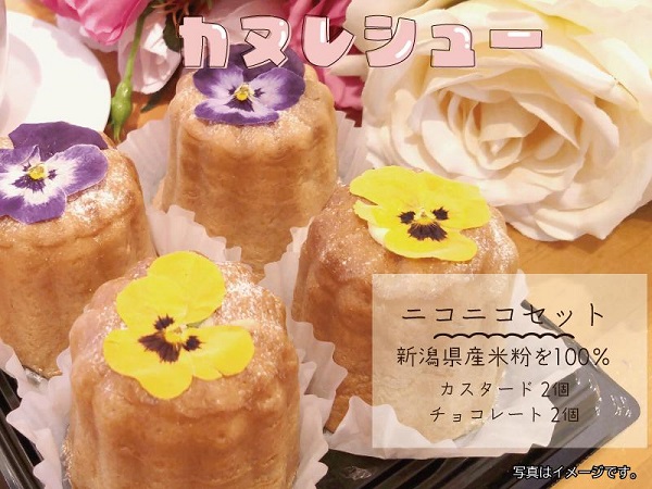 サントピアワールド の カヌレシュー4個セット（カスタード2個・チョコレート2個）遊園地 新潟県産米粉100％使用 カヌレ シュークリーム グルテンフリー  冷凍 スイーツ デザート 新潟県 阿賀野市 2S06007