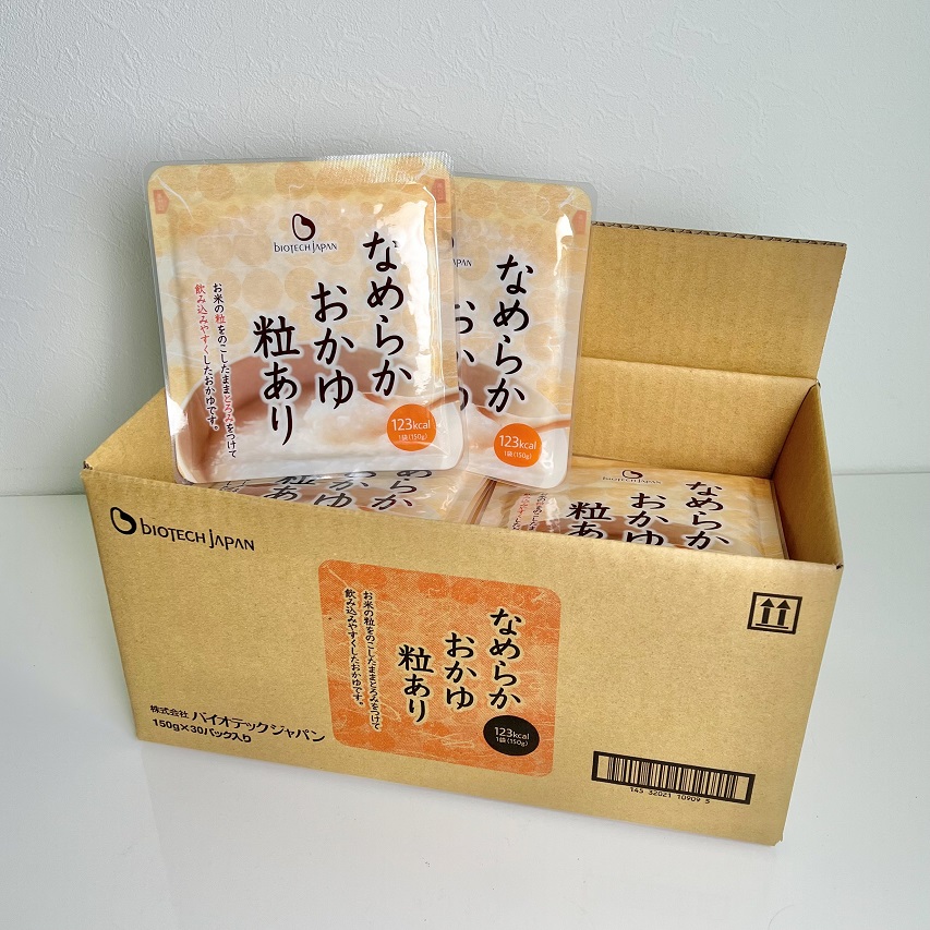 【やわらか食品】【3ヶ月定期便】なめらかおかゆ粒あり（旧：とろみGO） 150g×30個×3回 バイオテックジャパン 1V65047