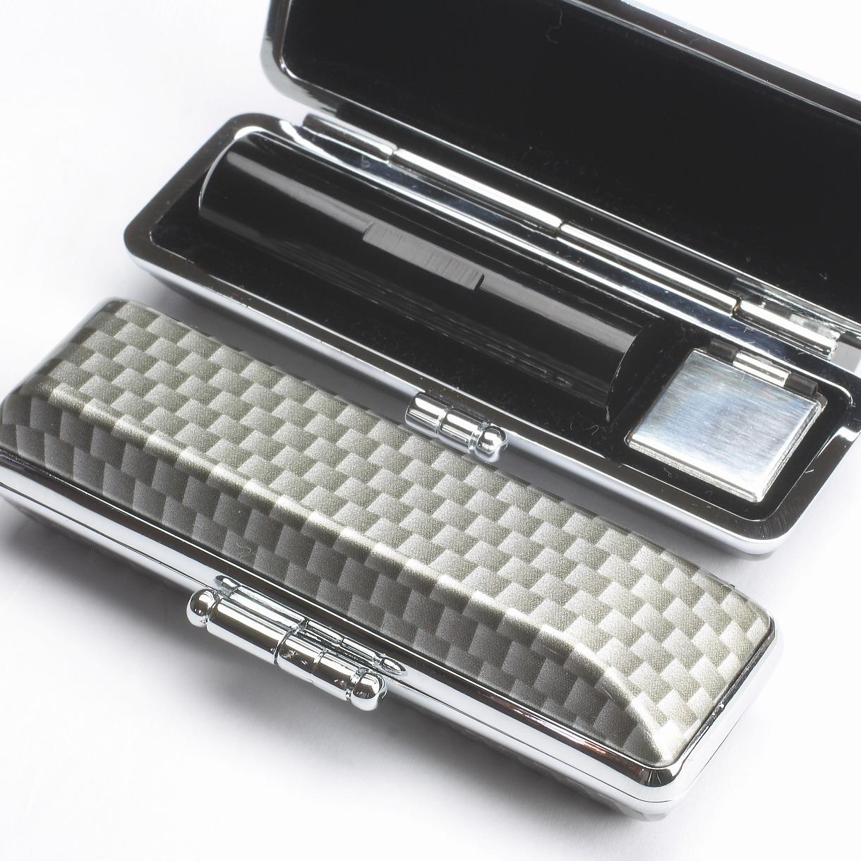 【実印や銀行印に使用可能】黒水牛とグラデーションケースの印鑑１本セット 男性用 女性用 3M05042