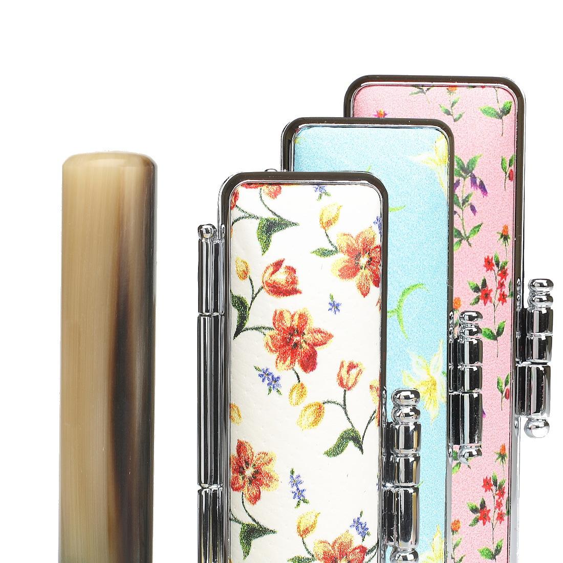 【選べるサイズ】オランダ水牛印鑑1本とフラワーリッチケースセット はんこ 判子 印鑑セット ギフト プレゼント 3M09038