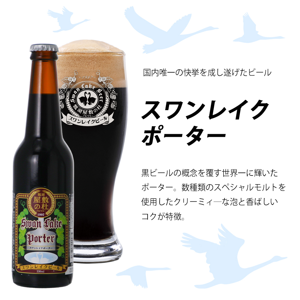 【スワンレイクビール】 世界大会金賞受賞ビール5本＆白龍酒造特撰大吟醸1本詰め合わせ 新潟 ブルワリー クラフトビール 地ビール エール ポーター 笹屋茂左衛門 贈答 ギフト クール便 1S30018