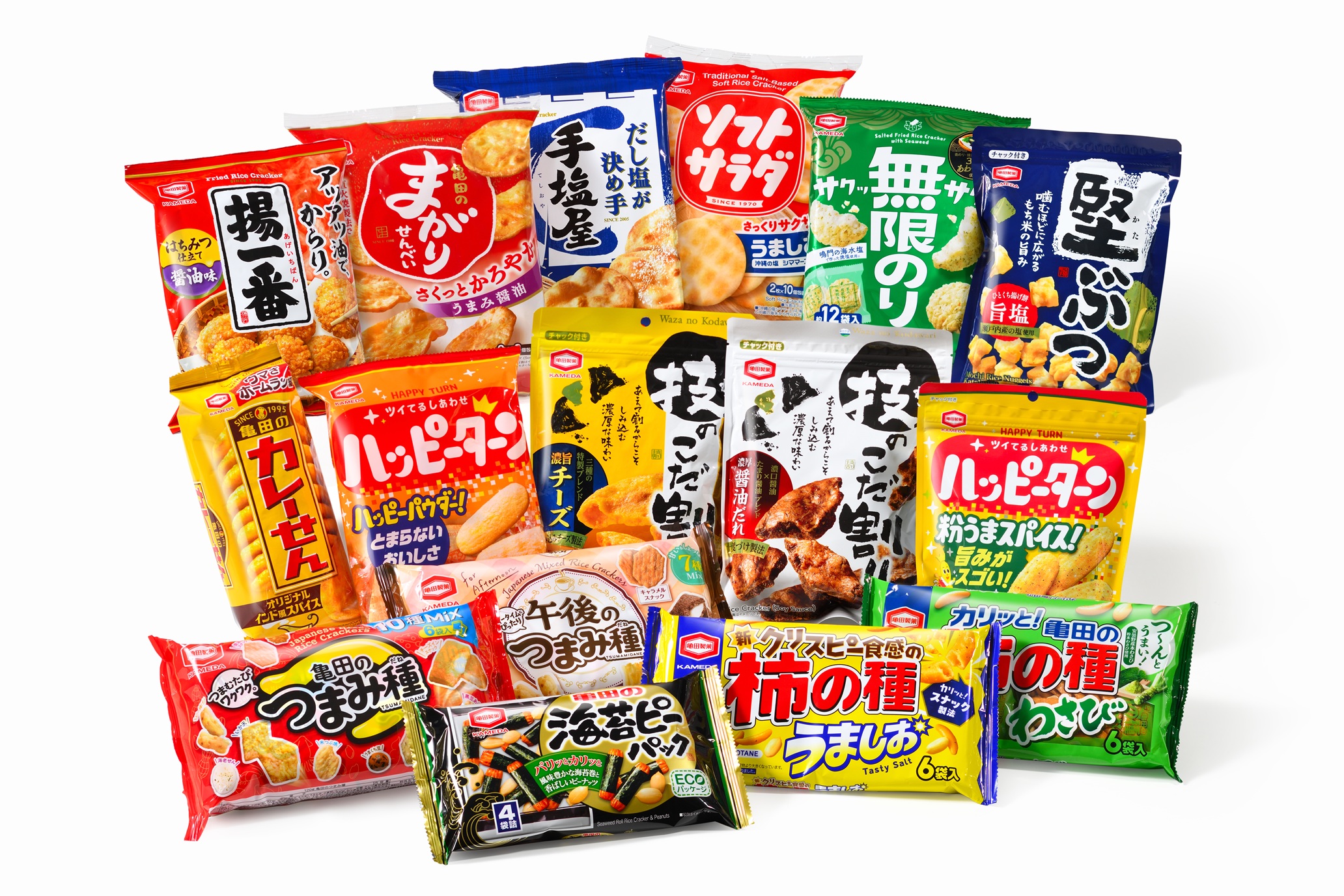 【12/21までの寄附で年内発送】亀田製菓 米菓16種 詰め合わせセット 超ロングセラー ハッピーターン 無限のり など せんべい お菓子 菓子 年内発送 2A10015