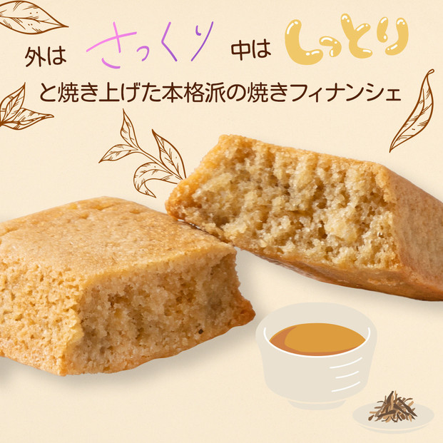 佐渡番茶米粉フィナンシェ　佐渡のめぐみ～佐渡番茶と朱鷺と暮らす郷認証米の米粉使用～　6個入り×2箱