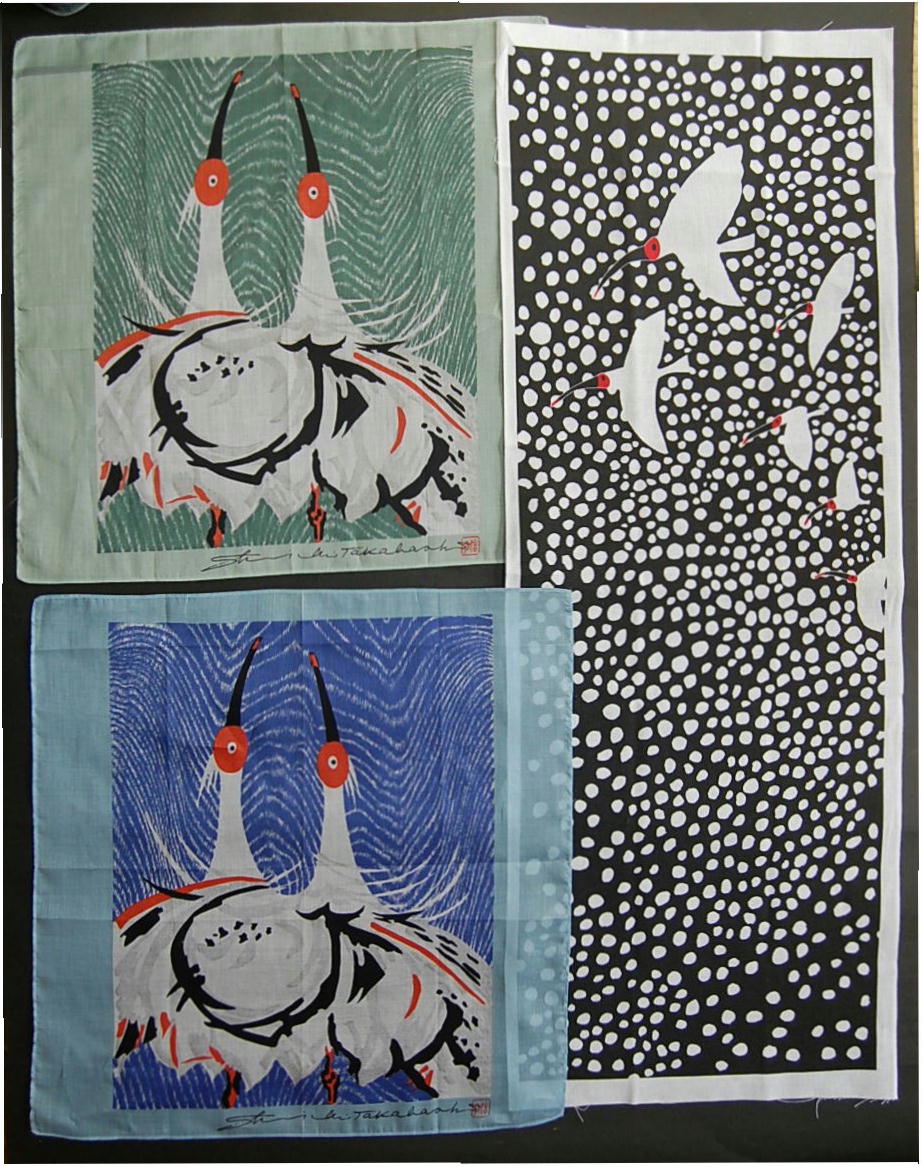 佐渡版画村オリジナルデザイン　ハンカチと手ぬぐい