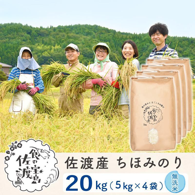 佐渡島産 ちほみのり 無洗米20kg(5kg×4袋）【令和5年産】〜農薬5割減〜