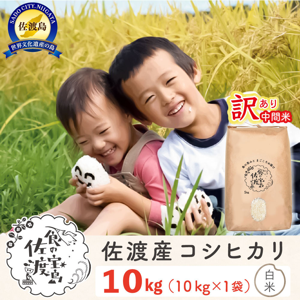 “訳あり“ 佐渡島のコシヒカリ中間米10Kg 特別栽培米 生産者応援 ※エリア限定※ 令和7年産