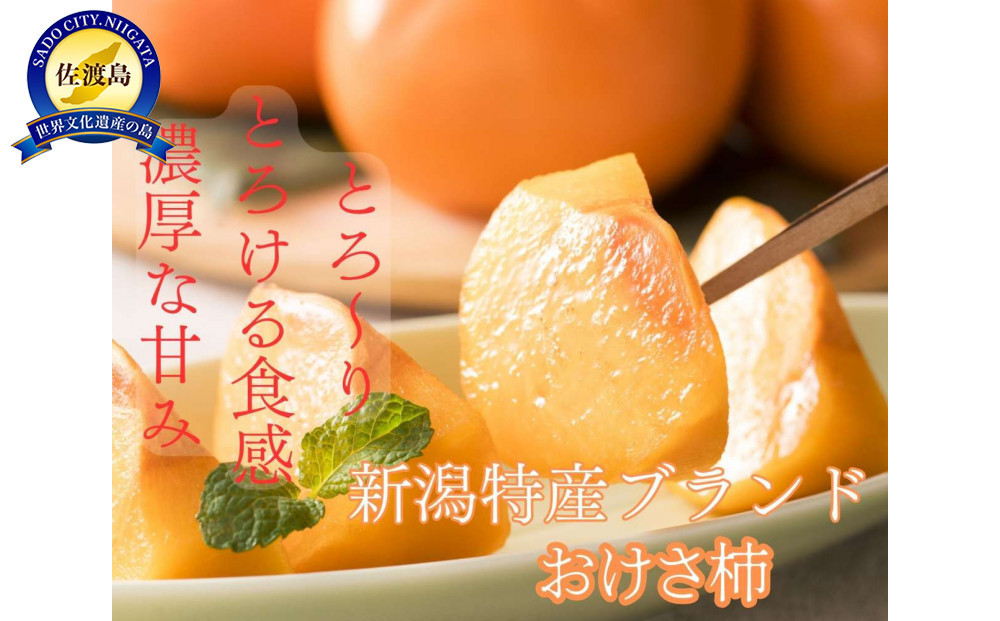 【贈答用】佐渡の秋を贈るやさしい一箱。おけさ柿【秀品】M～Lサイズ（約7.5kg／M約40玉・L約36玉）贈答用おまかせ