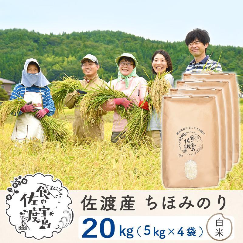 佐渡島産 ちほみのり 白米20kg(5kg×4袋）【令和5年産】〜農薬5割減〜